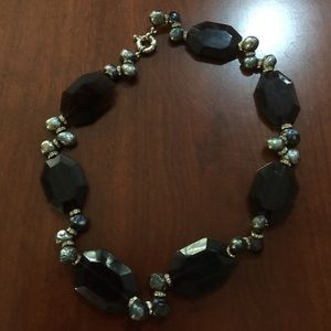 Smokey purple and gray costume jewelry necklace