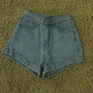 High waisted jean shorts!