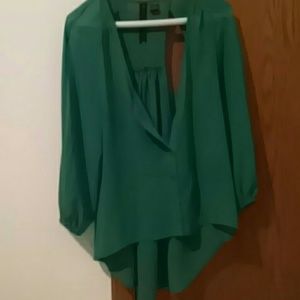 High to low sheer blouse