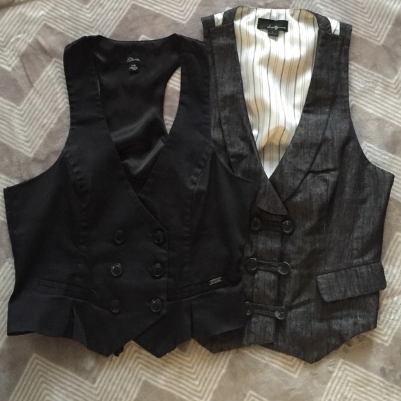 Two tuxedo vest