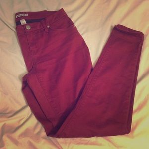 Red super soft skinny jeans