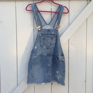 Jean overalls skirt