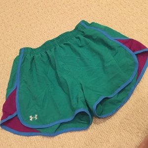 Green Under Armour Heat Gear Running Shorts