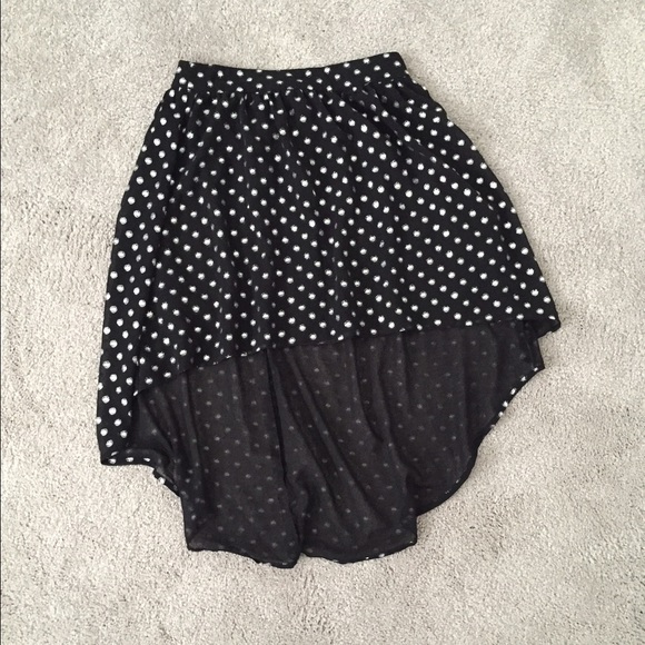 Polka dot high low skirt