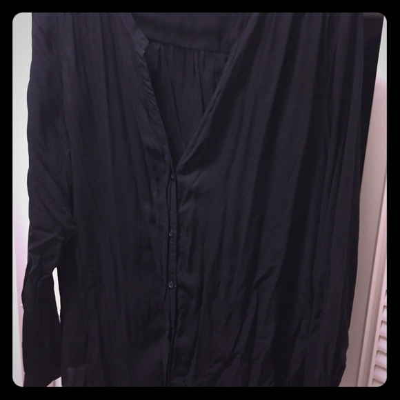 Loose, flowy black button down - new