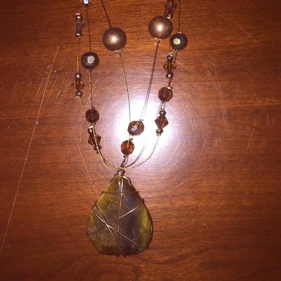 Coppery wire necklace - Picture 2 of 2