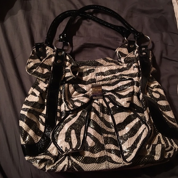 Large zebra purse