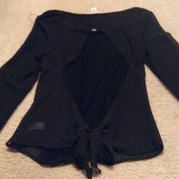 Black open back shirt