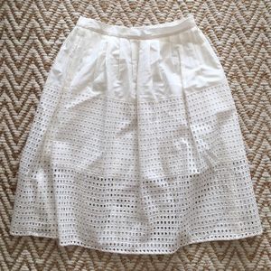 SOLD - White Eyelet Chelsea28 Midi Skirt