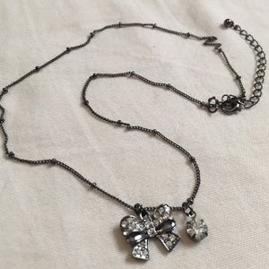 FREE GIFT: Darling Dark Grey Bow Necklace