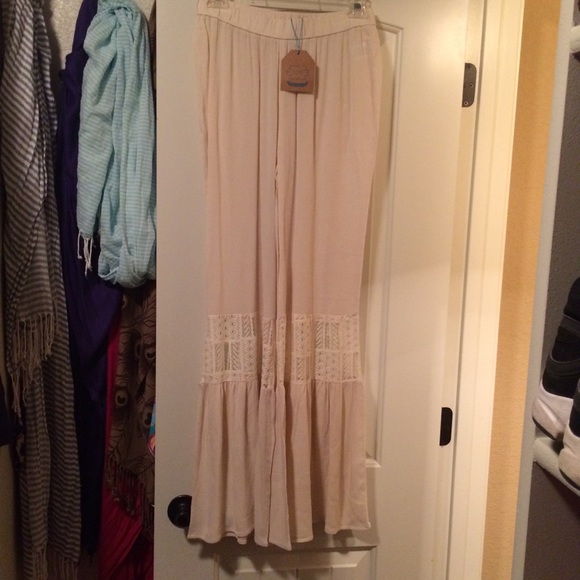 NWT Kori Sheer Bell Bottom Pants
