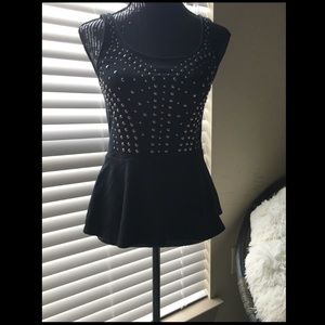 🚫SOLD>>>Express Black Peplum Top M
