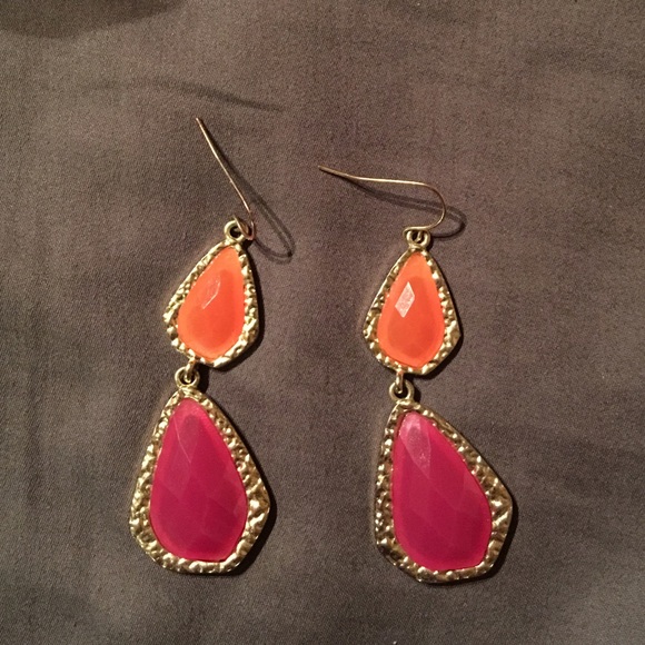 Orange and pink earrings