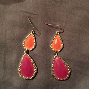 Orange and pink earrings