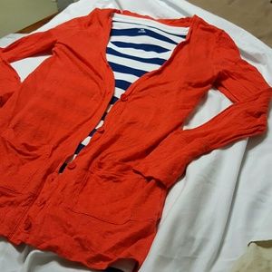 Gorgeous J.Crew Red Orange Linen Cardigan