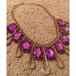 Purple & Gold Crystal Statement Necklace