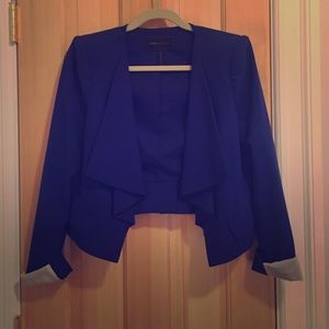 Royal blue BCBGMaxAzria blazer with draped collar