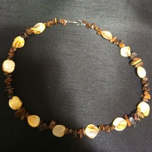 Pretty polished shell & stone necklace