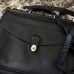 Vintage natural leather suitcase bag
