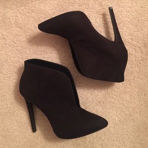 High heel black booties