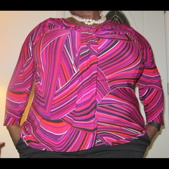 🌟FINAL🌟 Pink, Red, and Black Striped Shirt