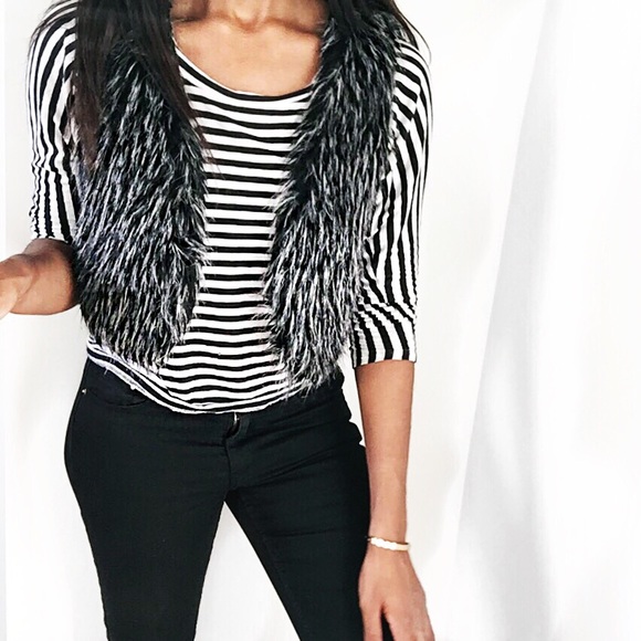 Grey Faux Fur Sleeveless Vest