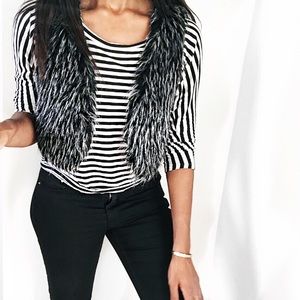 Grey Faux Fur Sleeveless Vest