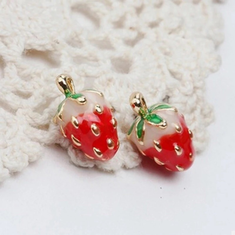 Cute strawberry stud earrings