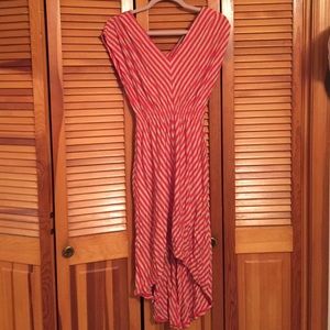 Orange/tan high-low dress