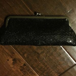 Ann Taylor Loft black sequin bag / clutch!! NWT!
