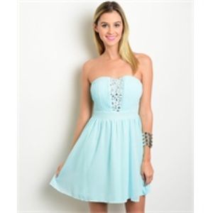 **Clearance**Cute Summer Strapless Dress