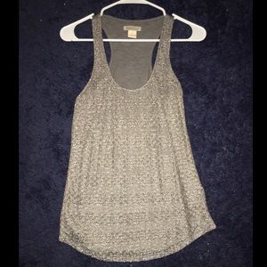 Gray and silver laced tank top