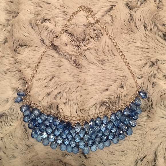 Blue crystal statement necklace