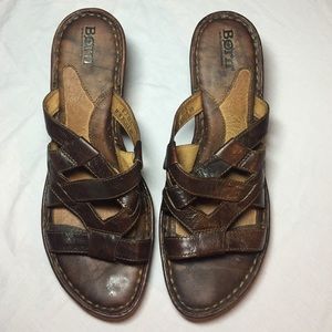 BORN leather wedges size 9