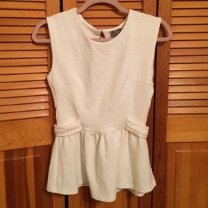 White peplum top