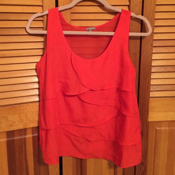 Orange scallop top
