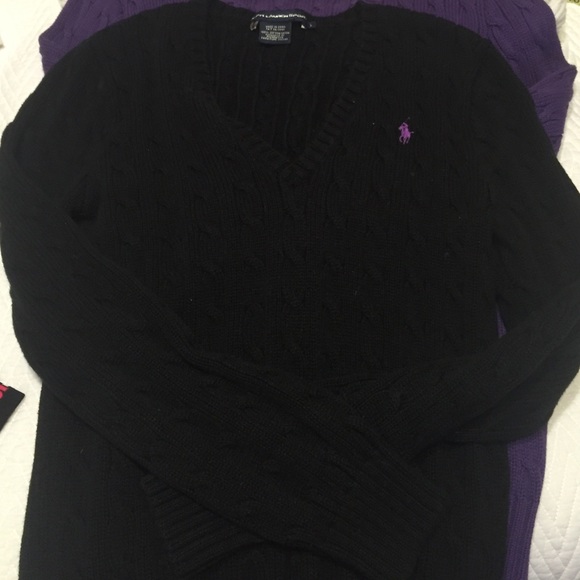 Black polo cable sweater