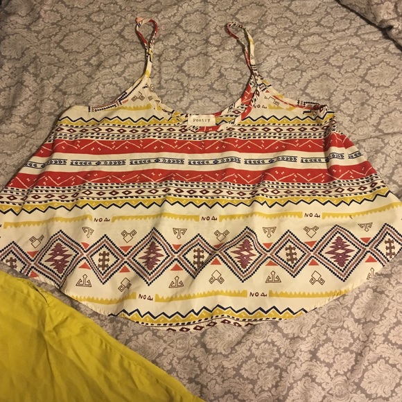 Cute Aztec print chiffon crop top