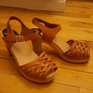 Swedish Hasbeens Toffel Tan Sandals