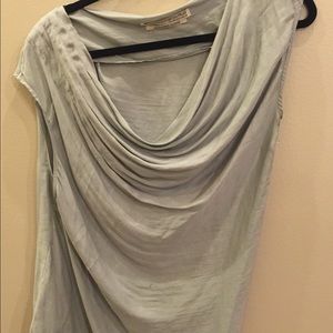 All saints mint / sea green drape cowl neck top
