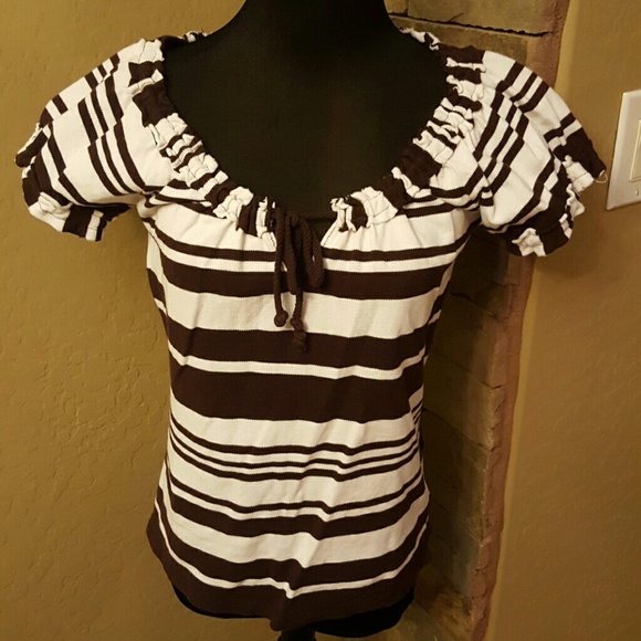 Michael Kors Brown and white Stripped Shirt