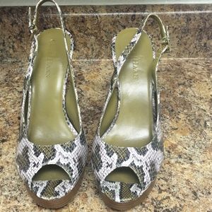 Cole Haan Mariela Wetlands Snake Slingback  Heels
