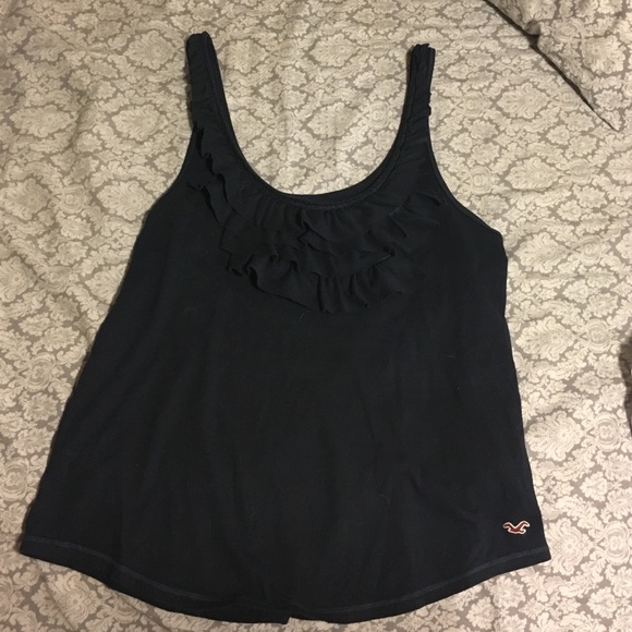 Navy Hollister ruffle in the front tank