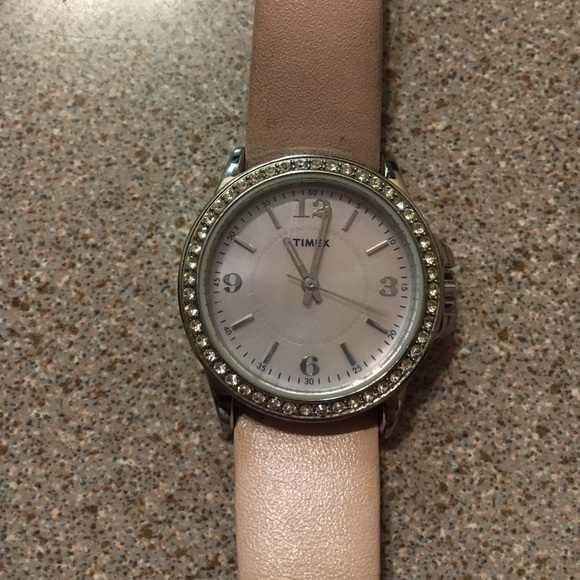Timex Shimmery Pink Leather Watch