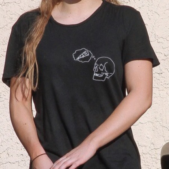 Brandy Melville Pizza Skull Shirt