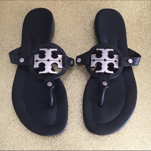 Tory burch miller sandals Black Matte&Silver