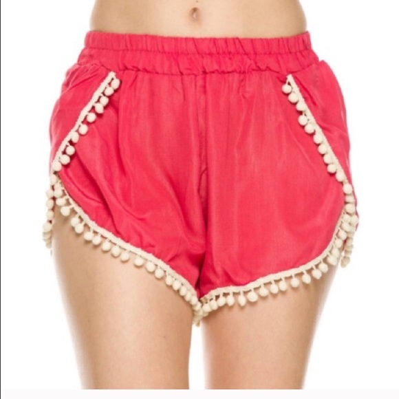 🎯Pom Pom shorts -coral - Picture 2 of 4