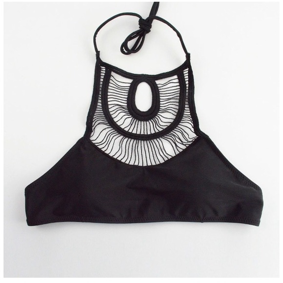 High Neck Halter Crochet Bikini Set
