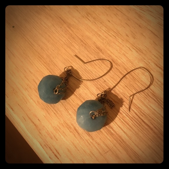 Dainty aqua and gold earrings