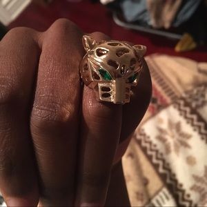Gold jaguar ring